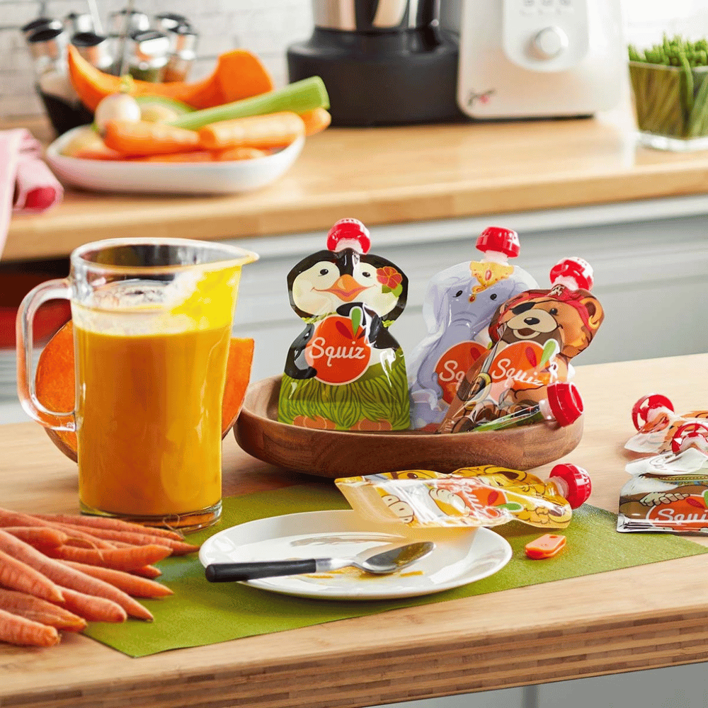 Gourdes compote réutilisables x7 - Carnaval