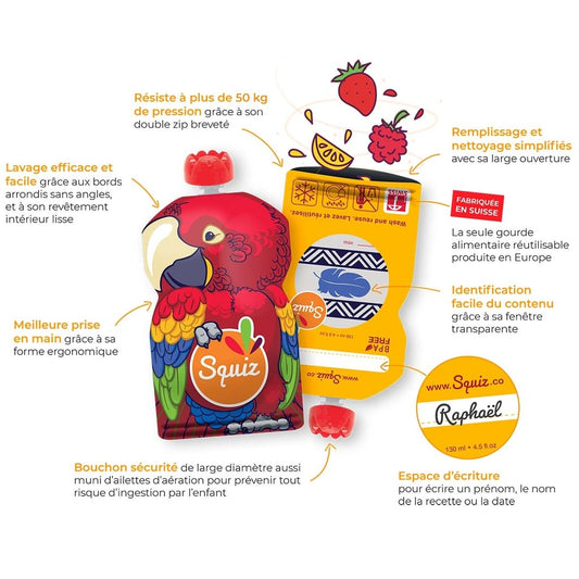 Gourdes compote réutilisables x7 - Carnaval