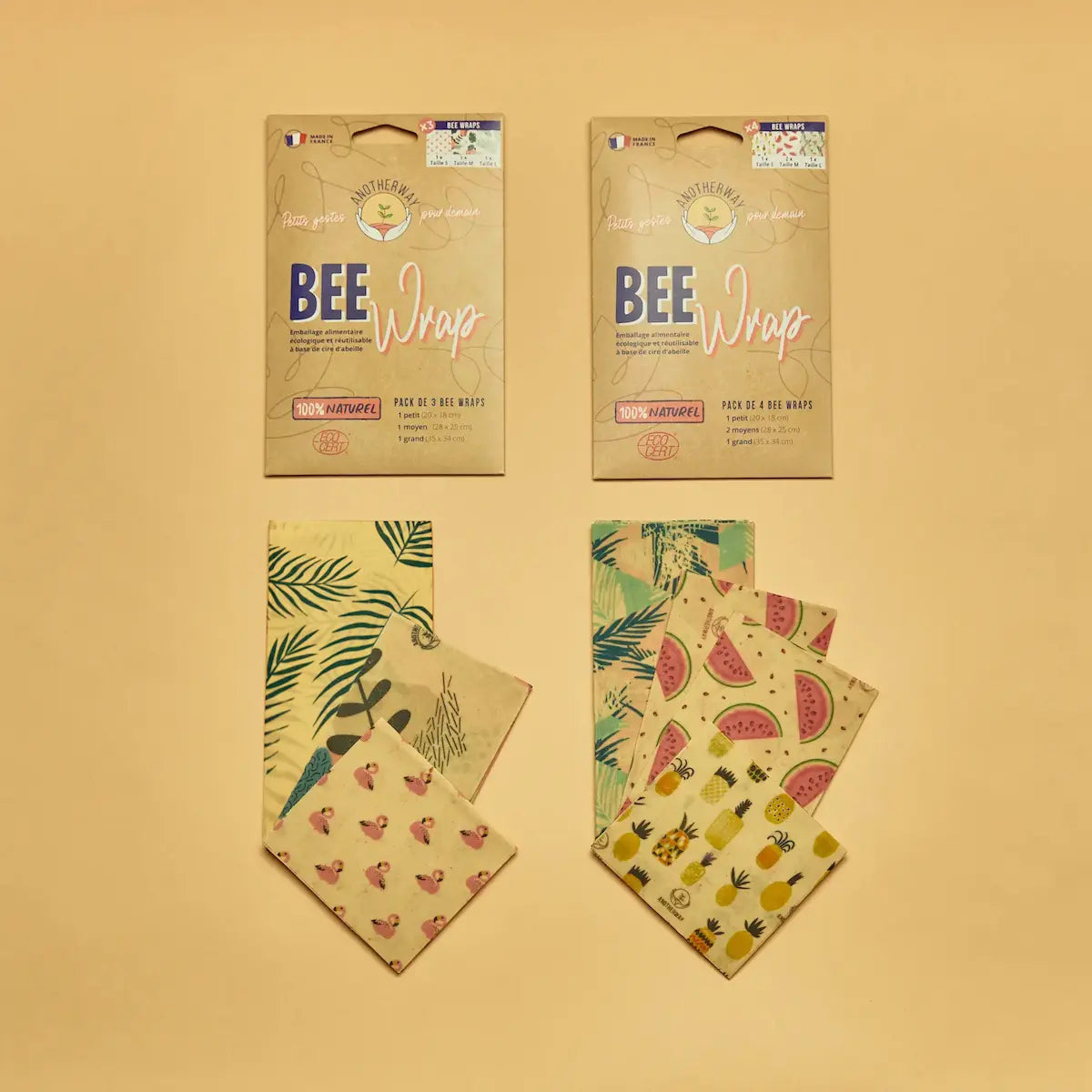 bee wrap emballage alimentaire réutilisable film alternative plastique 0 zéro déchet cire d'abeille