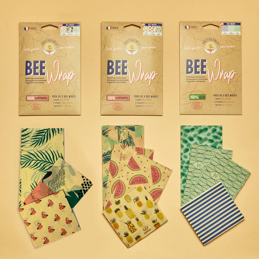 bee wrap emballage alimentaire écologique lavable film réutilisable coffret complet