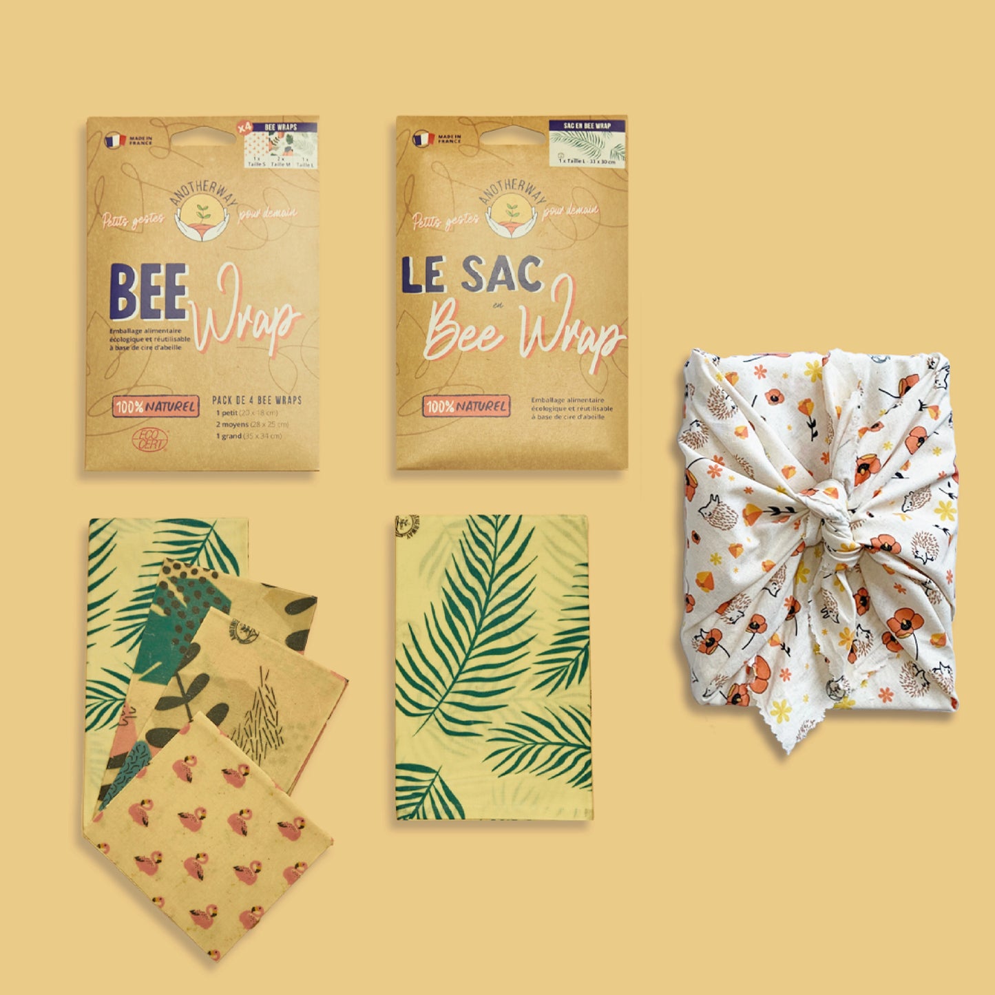 bee wrap emballage alimentaire réutilisable cire abeille film étirable