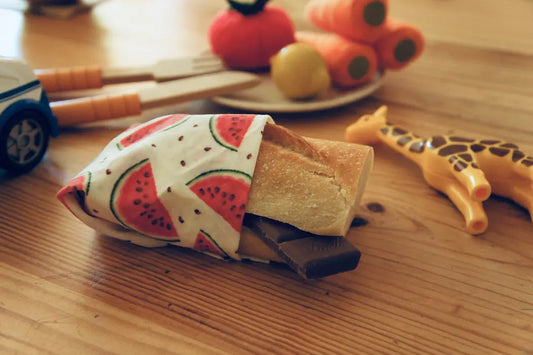 bee wrap gouter enfant girafe jeu sain emballage alimentaire film réutilisable lavable
