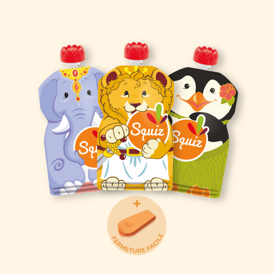 Gourdes compote réutilisables x3 - Carnaval