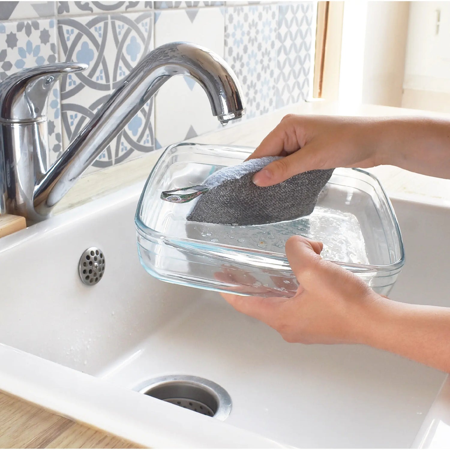 éponge grattante écologique écolo bleue lavable réutilisable eponge