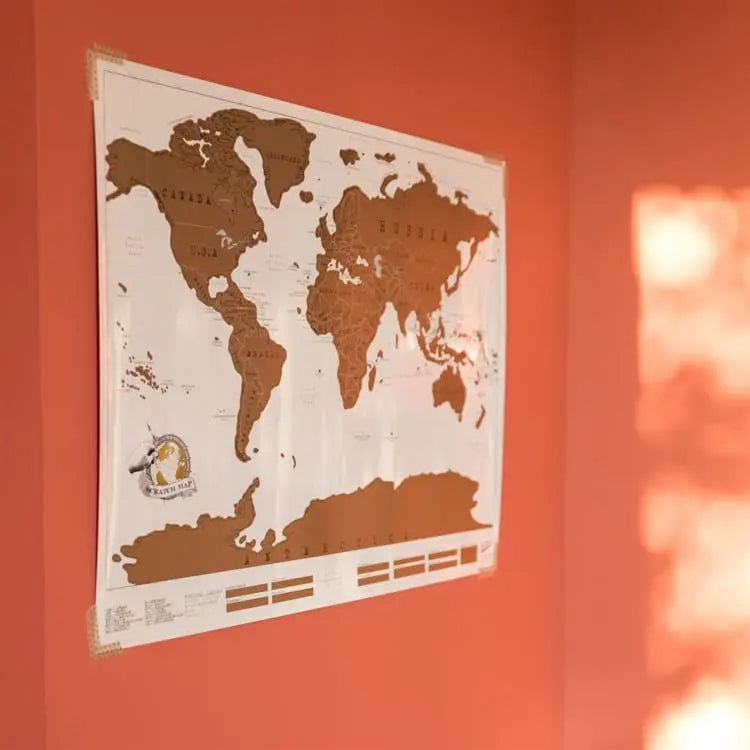 carte du monde à gratter cadeau écologique écolo