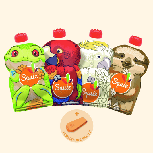 Gourdes compote réutilisables x4 - Amazonie