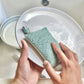 éponge lavable réutilisable verte vaisselle évier assiette zéro déchet