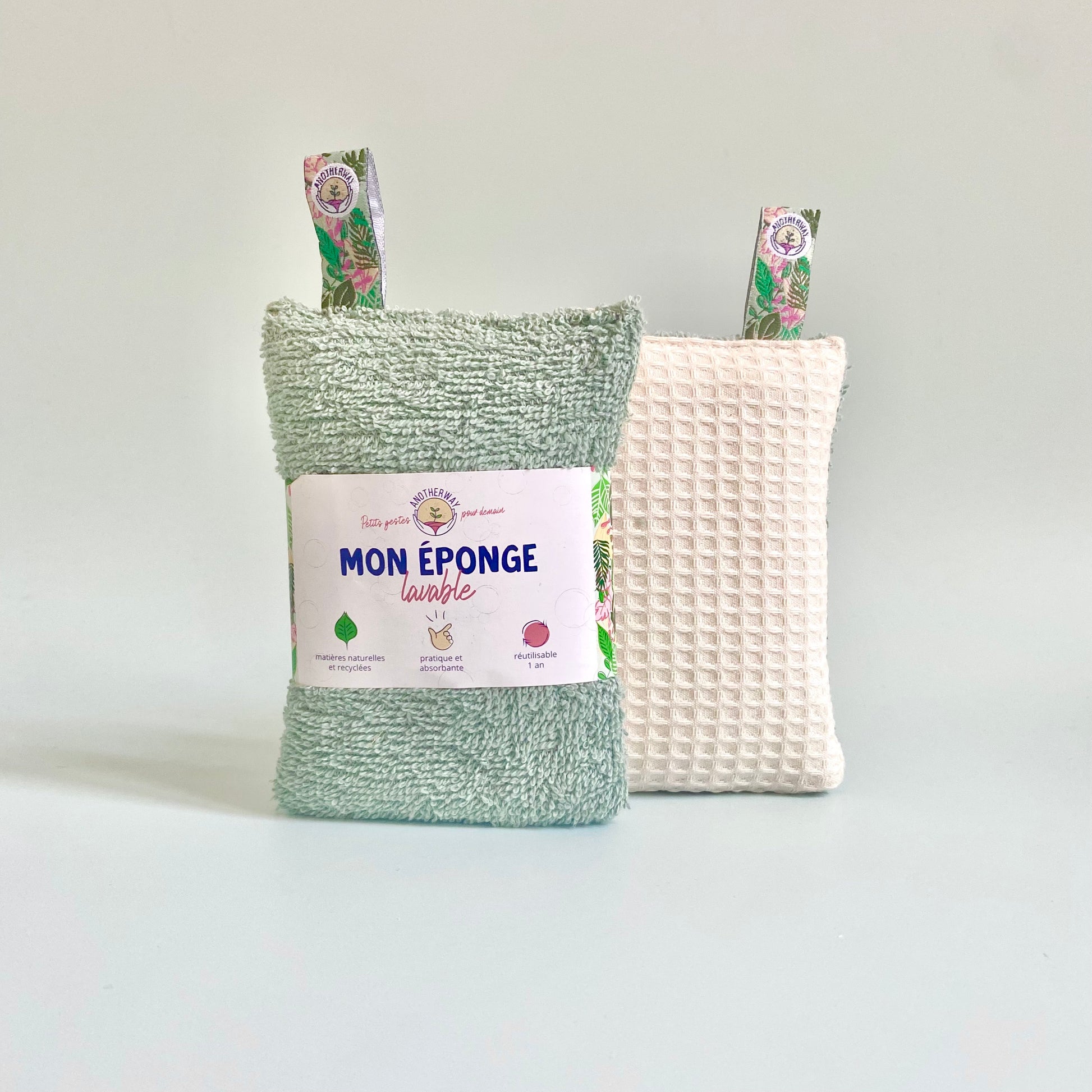 éponge verte lavable