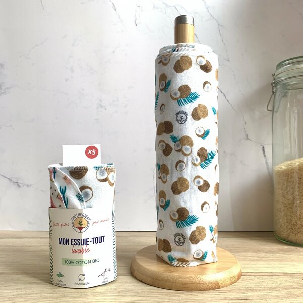 essuie-tout lavable réutilisable